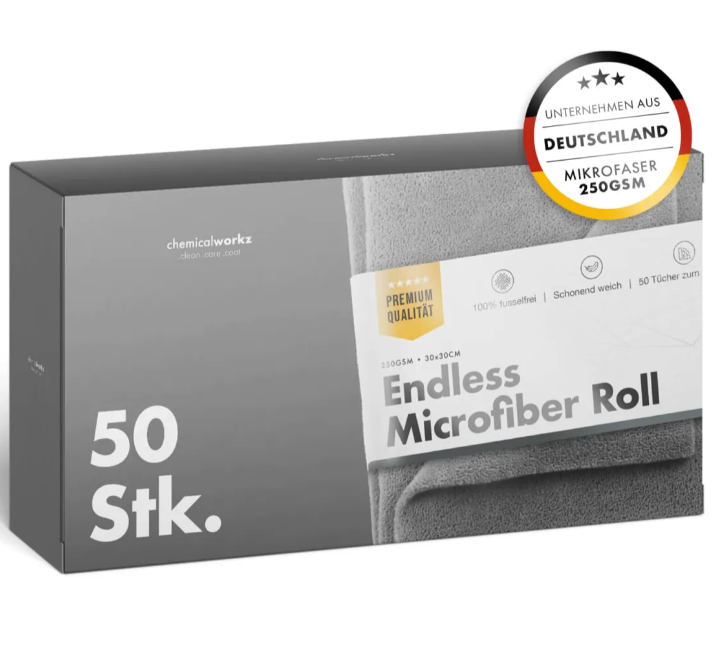 Endless Microfiber Roll Grau 250GSM 30x30cm 50Stk.
