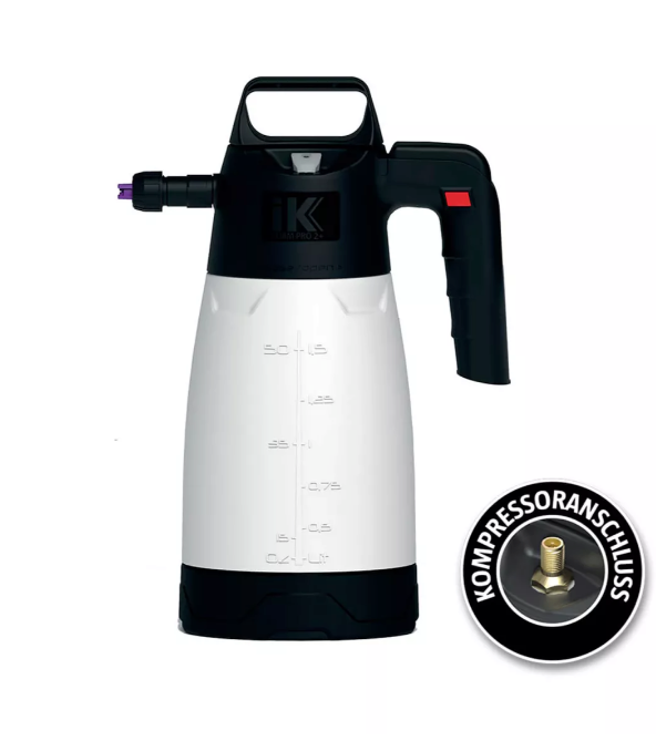 IK Foam Pro 2+ Schaumsprühflasche mit Kompressorventil 1,25L