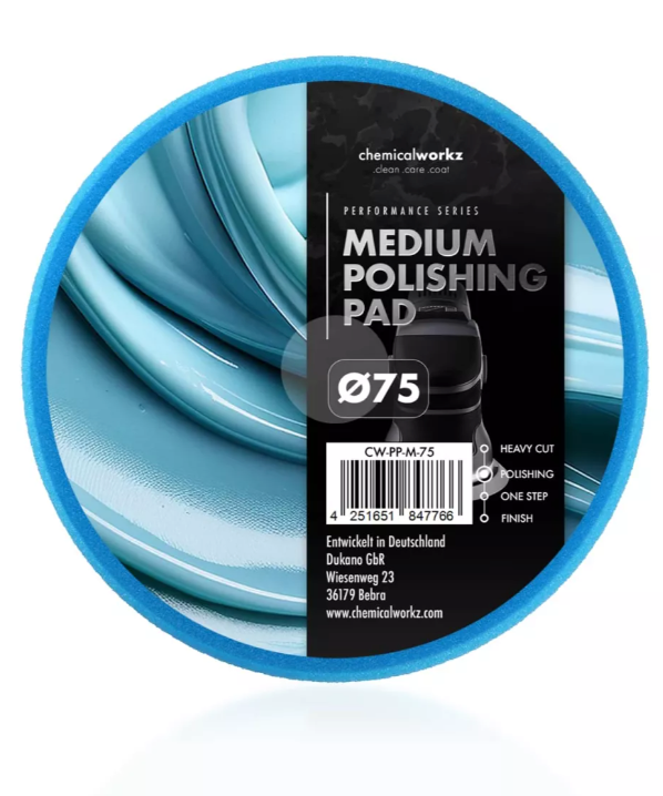 Medium Polishing Performance Pad 75mm blau
