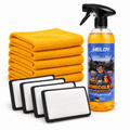 HELDY MangoGlow Profi-Set – Innenraumreiniger + 4 Scrub-Pads + 5 Mikrofasertücher