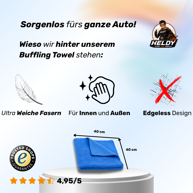HELDY Buffing Towel 400gsm 40x40 cm – Premium Mikrofasertuch