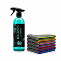Nanolex GreenX Glasreinigungs-Set – Glass Cleaner + 5 Carbon Glastücher | Streifenfreie Autoglas-Reinigung