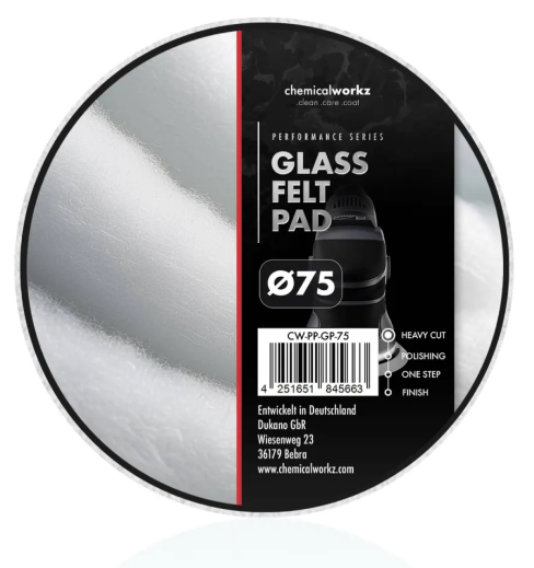 chemicalworkz Glass Felt Perfomance Pad 75mm