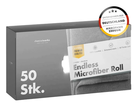 chemicalworkz Endless Microfiber Roll Grau/Türkis 250GSM 30x30cm 50Stk.