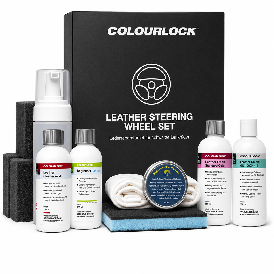 COLOURLOCK Leather Steering Wheel Set (Lederreperaturset für schwarze Lenkräder)
