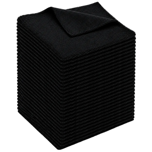 HELDY 30x Set Buffing Towel 400gsm 40x40 cm – Premium Mikrofasertuch Schwarz
