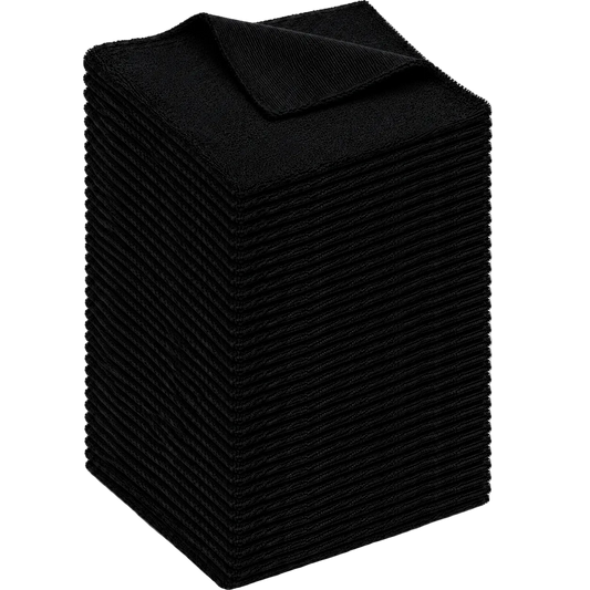 HELDY 50x Set Buffing Towel 400gsm 40x40 cm – Premium Mikrofasertuch Schwarz