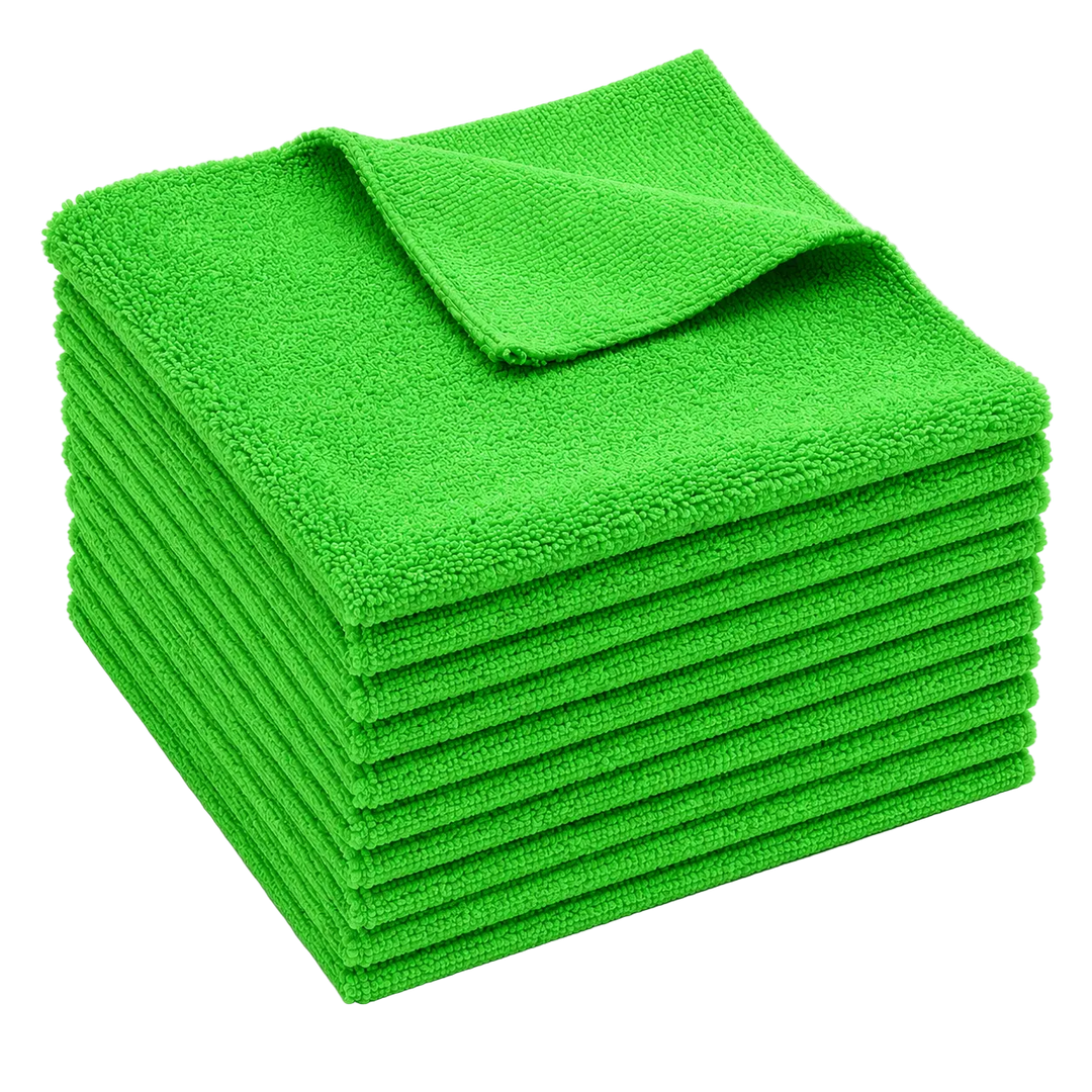 HELDY 10x Set Buffing Towel 400gsm 40x40 cm – Premium Mikrofasertuch Grün