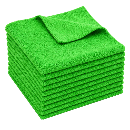HELDY 10x Set Buffing Towel 400gsm 40x40 cm – Premium Mikrofasertuch Grün