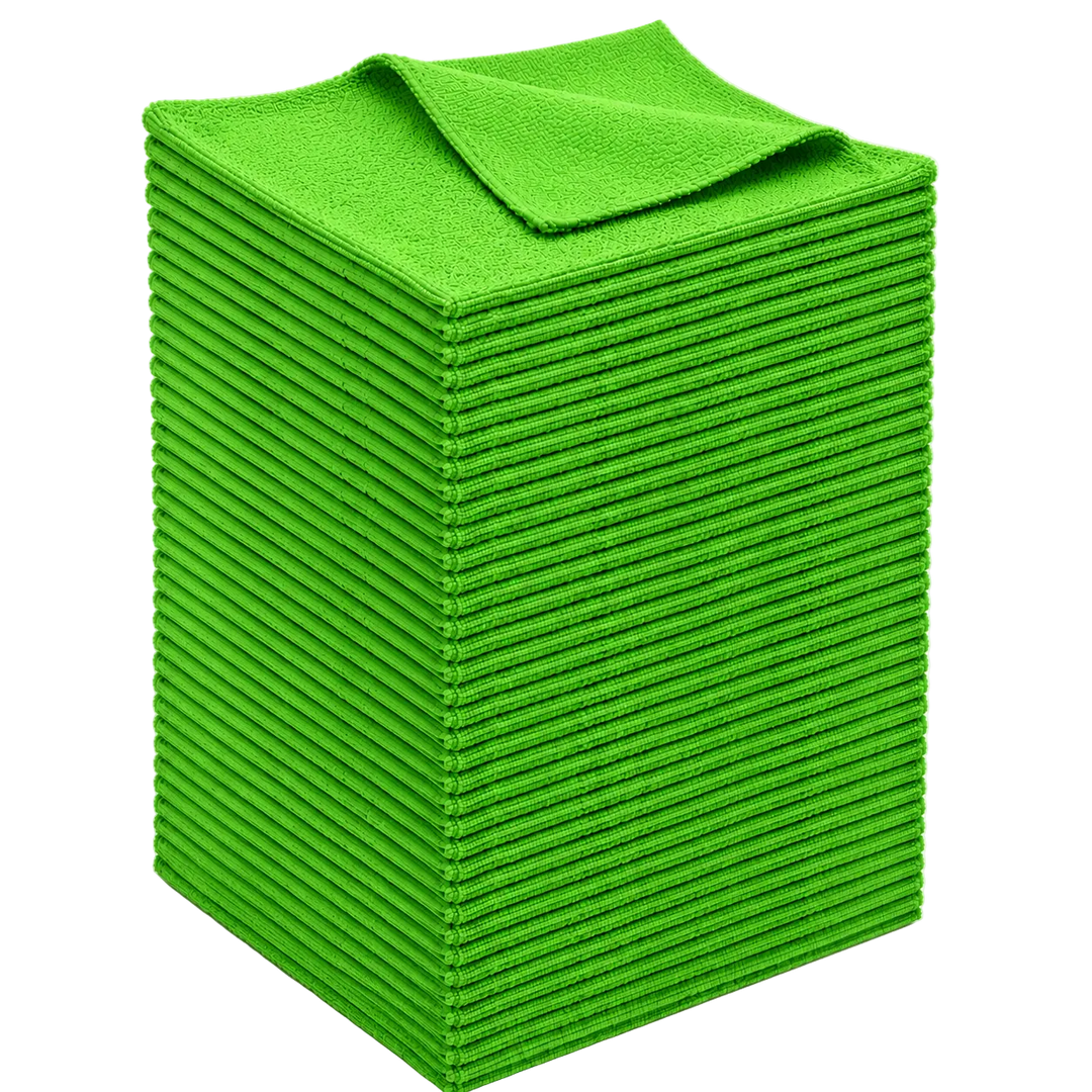 HELDY 50x Set Buffing Towel 400gsm 40x40 cm – Premium Mikrofasertuch Grün