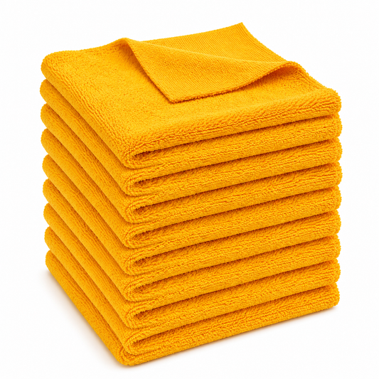 HELDY 10x Set Buffing Towel 400gsm 40x40 cm – Premium Mikrofasertuch Gelb