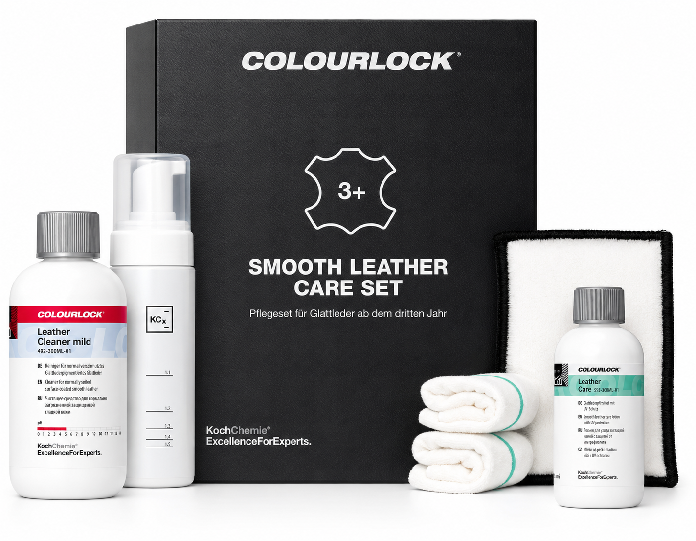 COLOURLOCK Smooth Leather Care Set Glattleder Pflegeset mild für Glattleder ab dem dritten Jahr