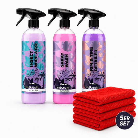 Nanolex Trockenwäsche Komplettset – 3× 750 ml + 5 Mikrofasertücher