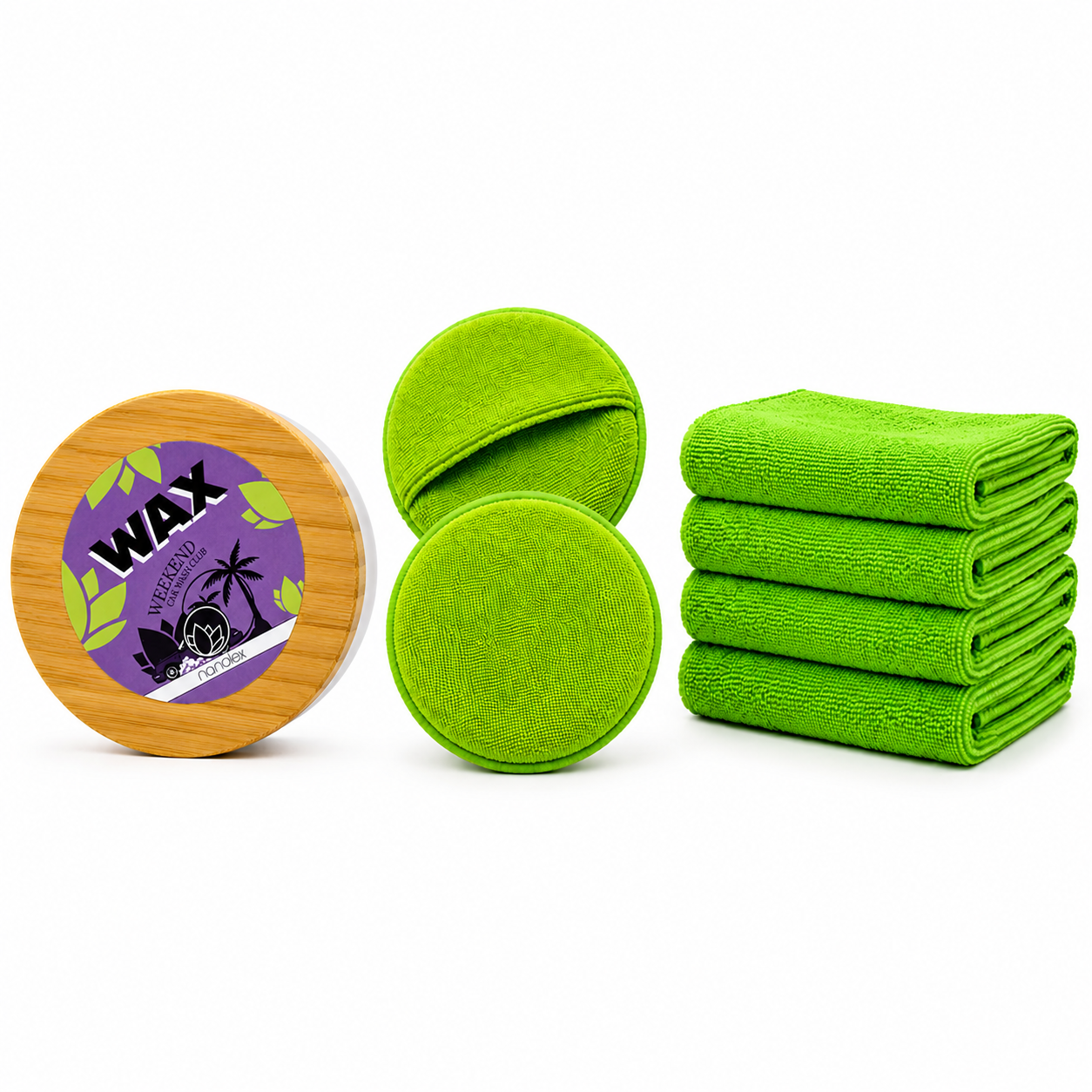 Nanolex Weekend Wax Set – Premium Autowachs + 2 Applikatoren + 5 Mikrofasertücher