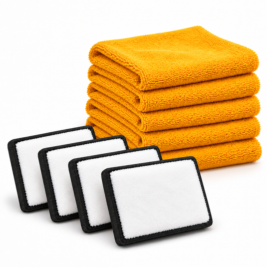 HELDY Nachfüll-Set – 4 Scrub-Pads + 5 Mikrofasertücher