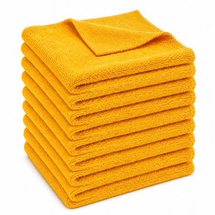 HELDY 10x Set Buffing Towel 400gsm 40x40 cm – Premium Mikrofasertuch Gelb