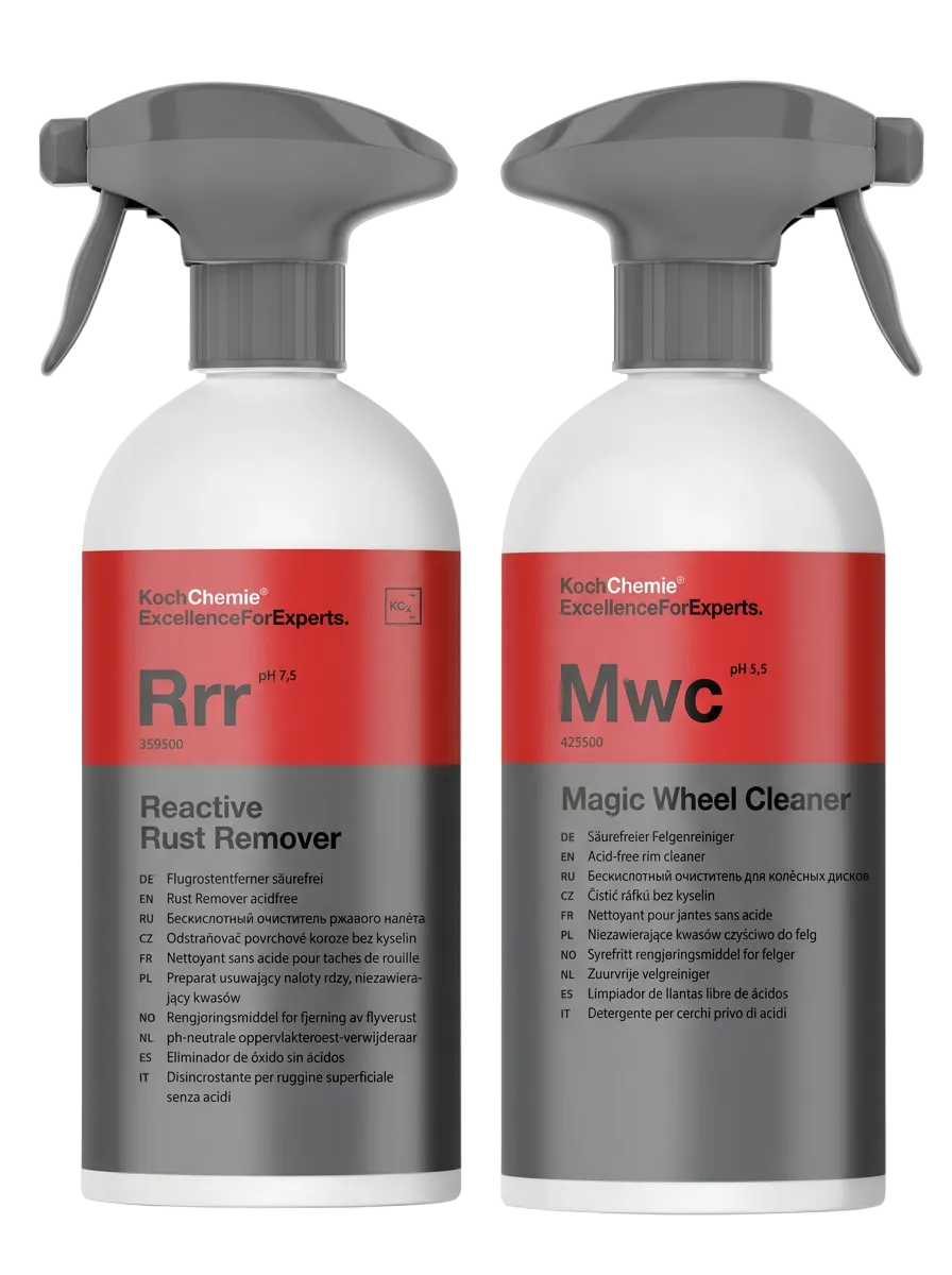 Koch Chemie Felgenreiniger & Flugrostentferner Set – Magic Wheel Cleaner + Reactive Rust Remover